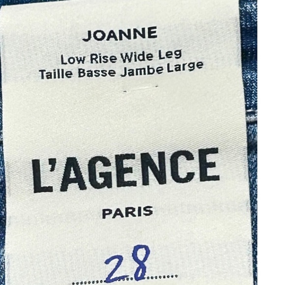 L'AGENCE Paris Joanne Jeans Low-rise Wide Leg in Palermo wash Size 28 New w Tag - Picture 5 of 8